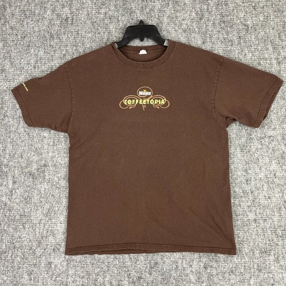 WAWA SHIRT MENS XL BROWN COFFEE COFFEETOPIA CONVENIENT STORE TEE - Picture 2 of 10